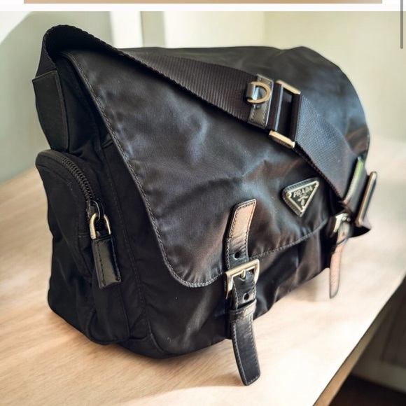 Prada Handbags - Prada Vela Sport Nylon Black Messenger Bag with Authenticity Cards
